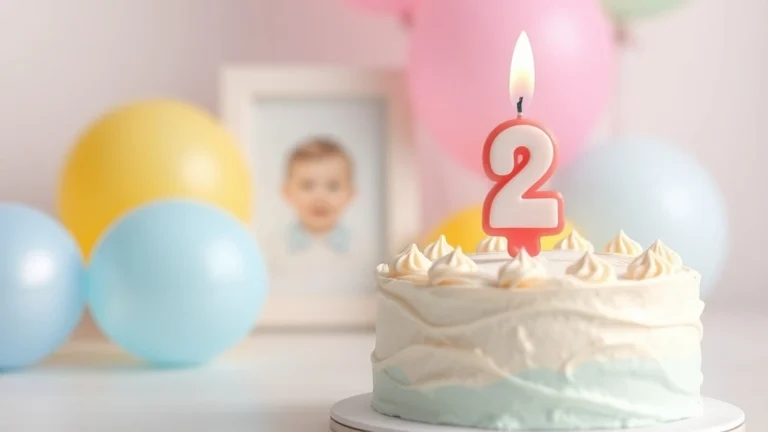 Half birthday celebration with half cake and balloons